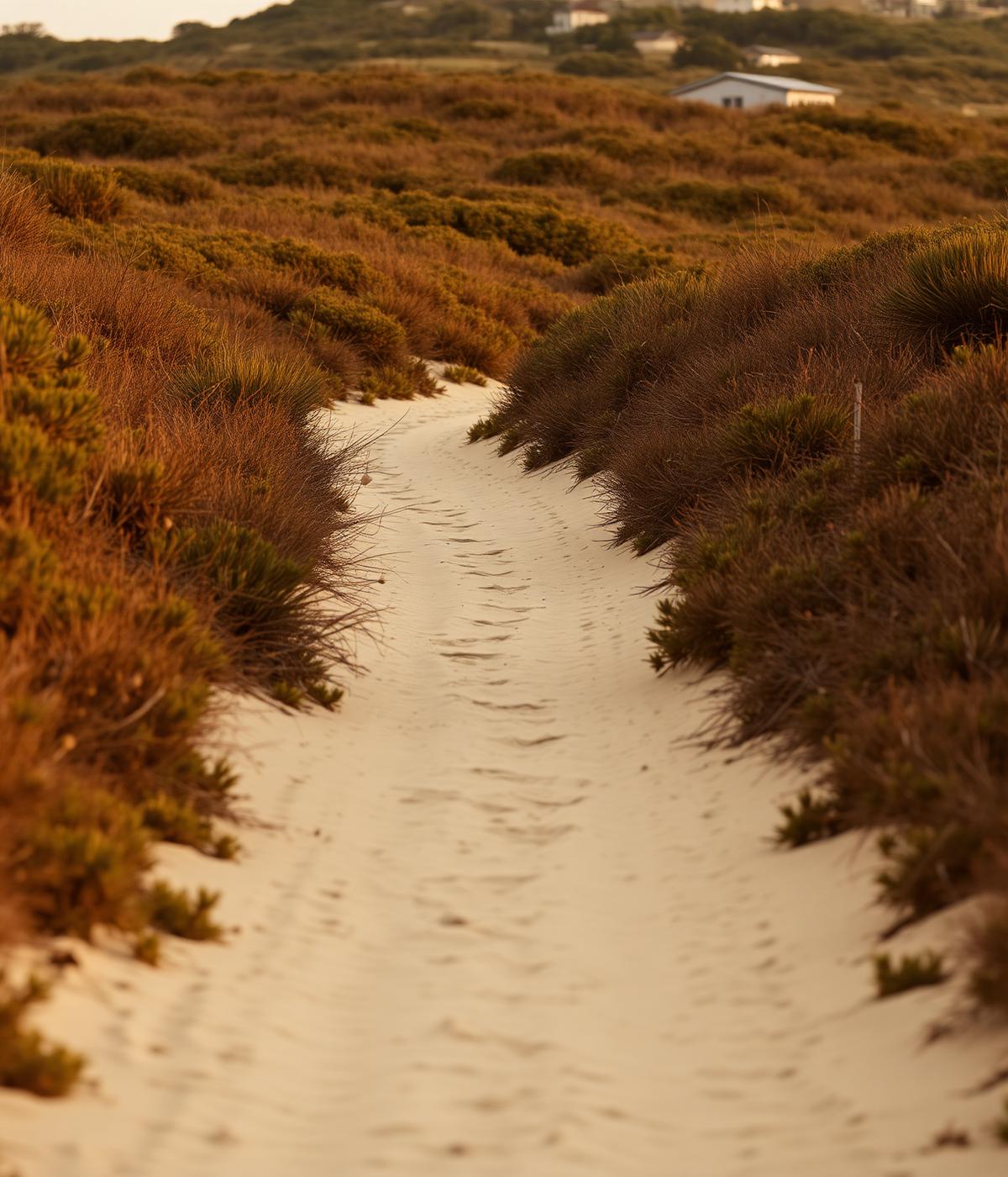 A coastal walking path on the Mornington Peninsula in morning light